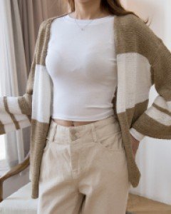 A3480 라인 루즈핏 가디건