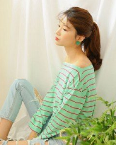 B-MK057/러플 30cm 2초포니 핀 포니테일(고열사)