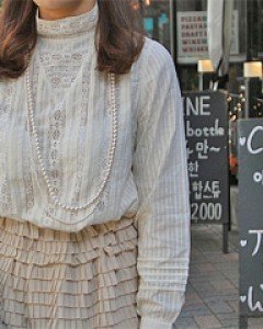 아이코닉코스튬 레이어드진주목걸이 롱네크리스 두 줄