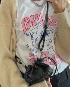 마이크로미니백 샤인글로시 드로스트링백 미니크로스백