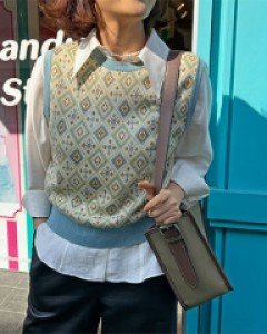 레트로 니트베스트 70년대 감성 봄여성조끼