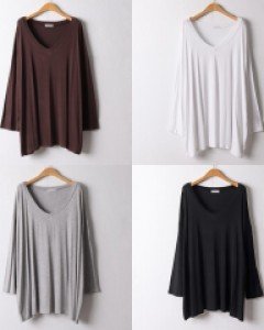 RA 루즈실키딥브이티셔츠(F084H410)