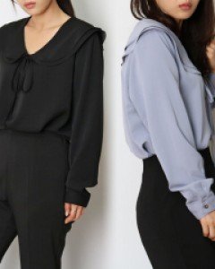 HG 더블세라프릴블라우스(E641H409)