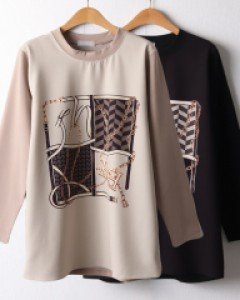 OL 벨트프린팅긴팔티셔츠(F540H310)