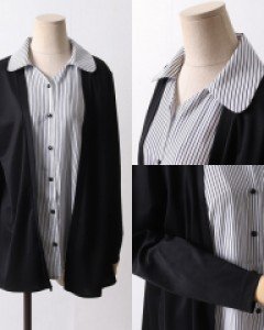 BG 줄지셔츠배색가디건(F707H411)