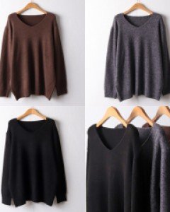 EB 브이넥긴팔니트티셔츠(F773H410)