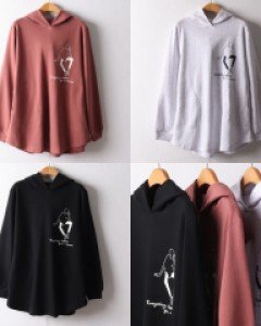 MN 우먼스케치후드티셔츠(H005H311)