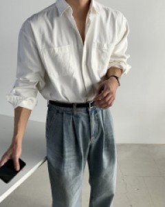 엘리 트윌 투포켓 코튼 오버핏 셔츠 5color