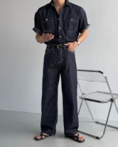 르노 NON-FADE 스트치 세미와이드 팬츠 3color