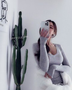 프리미엄 슈퍼슬림핏 브이넥 긴팔 티셔츠 기본길이 5color