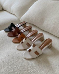 소가죽 5cm 슬리퍼