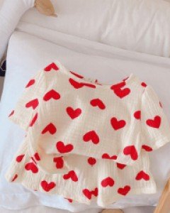 옐로우 레드 하트 아동 쿨 상하복 204372