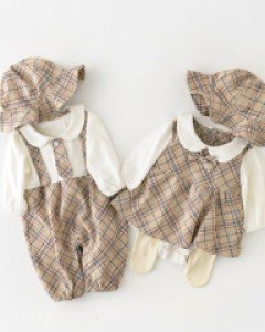 베이지체크 남아여아 아동정장 모자세트204476