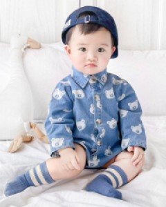 매니 곰돌이 데님카라 아동긴팔바디슈트204639