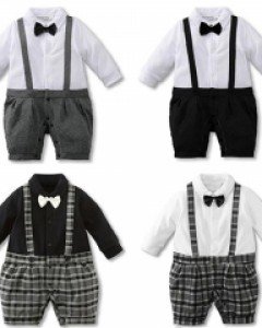 리본멜빵정장 아동 긴팔우주복 랜덤2개 700182