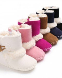 (스크래치) 원버튼 라인 퍼 유아 보행기화부츠