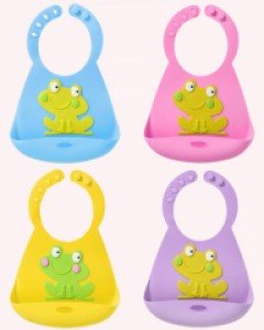 점핑 개구리 아동 실리콘 포켓방수턱받이 204832