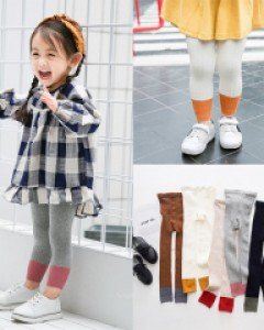 배색투톤 골지 아동 레깅스(105-125) 204885