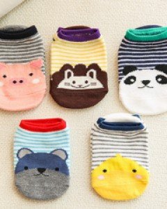 스트라이프 애니멀 아동양말 5종1세트(S-L) 303177