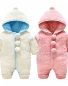 (스크래치) (겨울용)보들보들 후드 유아방한우주복
