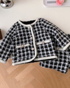 블랙진주트위드 아동반바지상하세트(80-130) 205104