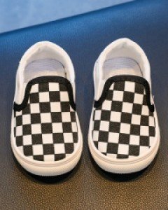 블랙 체커보드 아동 슬립온 신발 205119