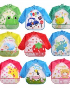 배색소매 아동 긴팔 포켓 방수턱받이 9종 303533