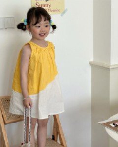 핀턱옐로우 아동 민나시 여아원피스 205184