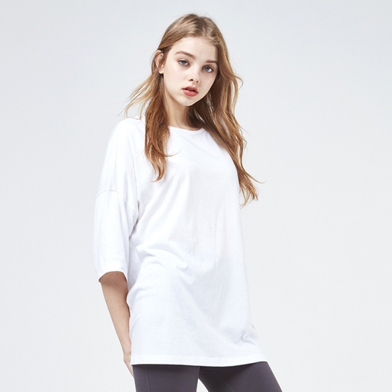 OKVIT | Loose Fit Short Sleeve T-Shirt White