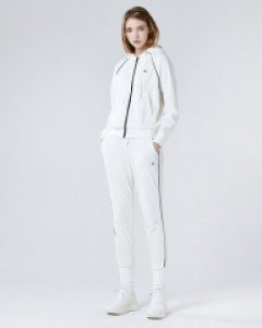 piping velour hoodie -집업 jogger pants set white