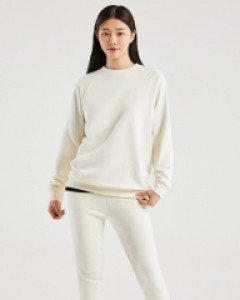 Icon logo sweatshirt jogger pants set creamwhite