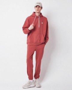 All day basic hoodie - jogger pants set red bean(unisex)