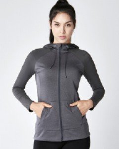 AJ-0101 hip cover long hooded zip-up charcoal