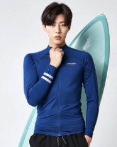 ★Rash guard★ AJ-MZ04 Performance zip-up navy