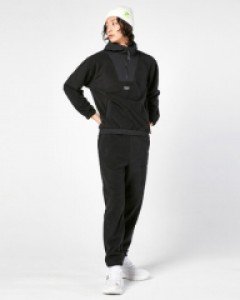 fleece pullover hoodie jogger pants set VER.2 black(unisex)