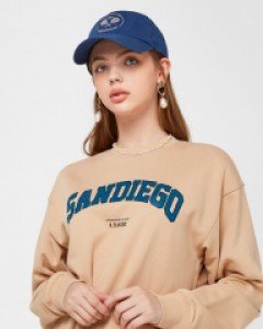 Sandiego college crew neck sand beige
