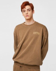 garment dyeing crew neck olive green(unisex)