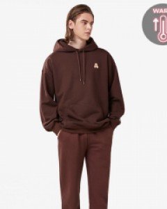 All day basic hoodie - jogger pants fluff set brown(unisex)