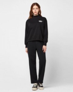High neck string sweatshirt sweatpants set black