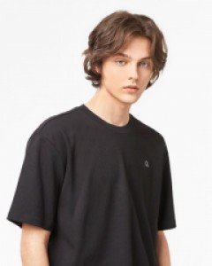 Icon logo untact loose fit 1/2 t-shirt black(unisex)