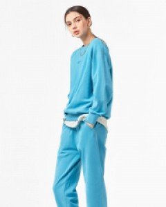 A.CLASSIC logo loose fit crew neck jogger pants set blue(unisex)