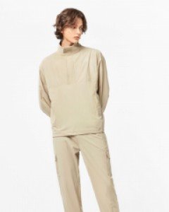 Tricot fresh air cooler loose fit anorak jacket pocket jogger pants set beige(unisex)