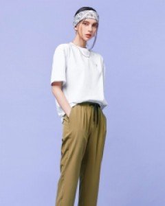 Quick-dry banding slacks pants camel beige(unisex)