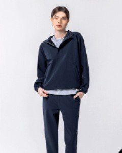 Tricot warmer anorak jacket jogger pants set(fluff) VER.2 navy(unisex)