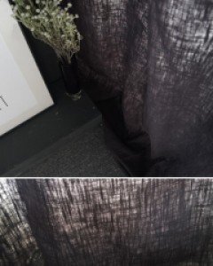 퓨어린 린넨커튼_챠콜