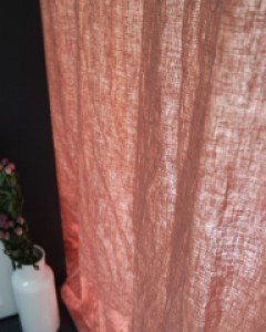샐리 린넨커튼_피치핑크