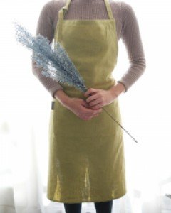 리타2 린넨 앞치마_올리브