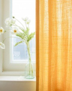 스프링 솔리드 린넨룩 커튼_옐로우