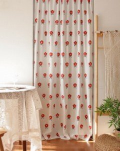 투 레드플라워 가리개커튼