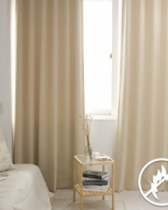 플리즈 형상기억 암막 방염커튼_베이지